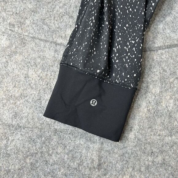Lululemon Drop It Crop Pants Womens 6 Black Harem Capri Stretch Splatter Print - Picture 9 of 9